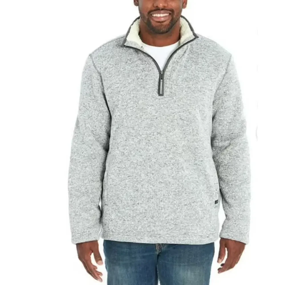 Orvis Men's Fleece Lined Quarter Zip Pullover Heather Gray Size Large Outdoors - Picture 2 of 12